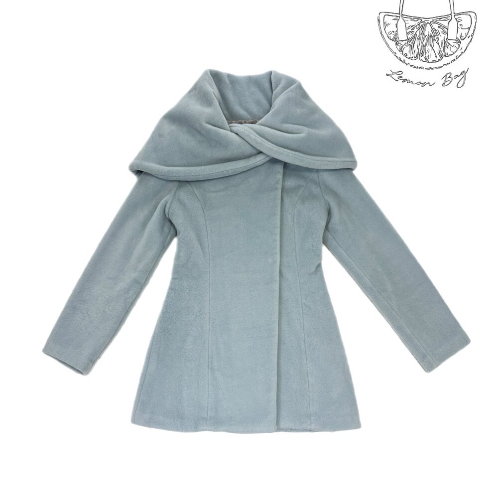 One of a Kind Exclusive/ Winter Fall Hooded Fitted Coat / Color Baby Blue/Size S - Picture 6 of 12